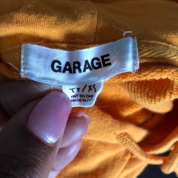 GARAGE | Orange Hooded Cropped Sweatshirt - Picture 5 of 5